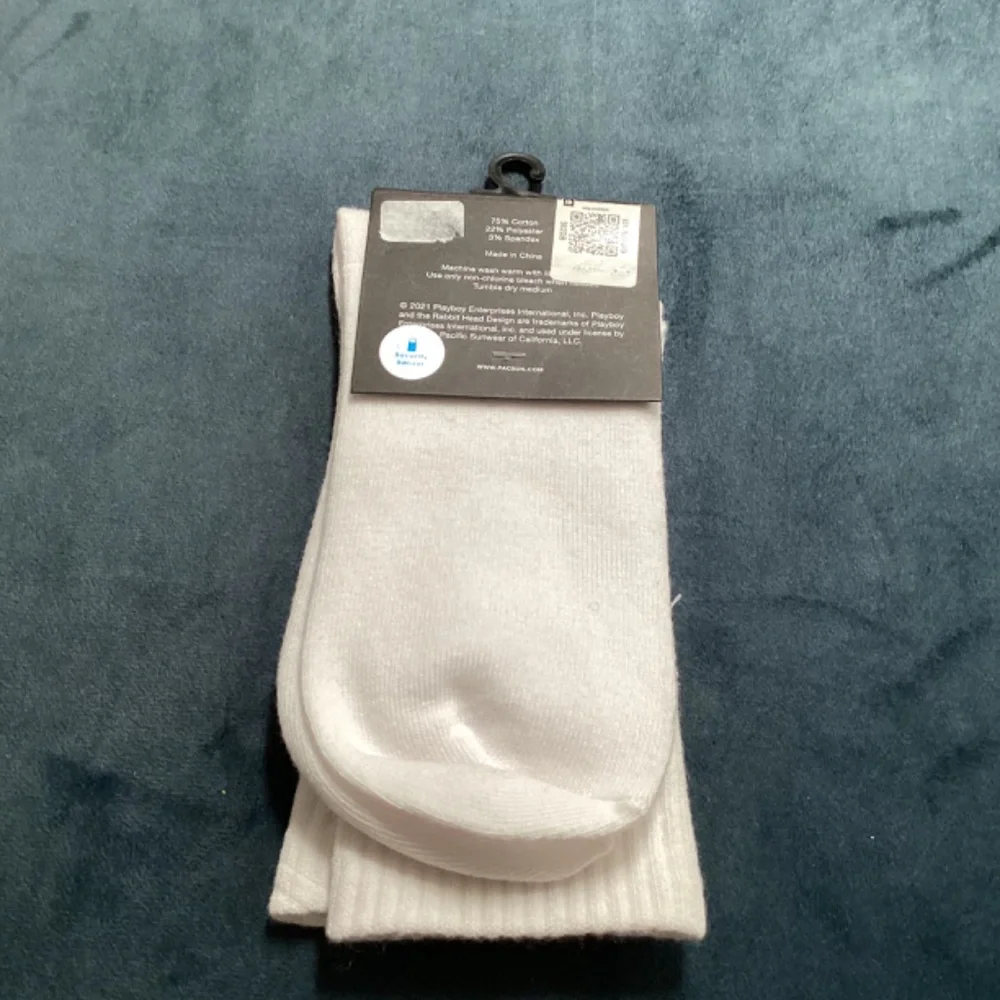 2/$25 Playboy White Socks